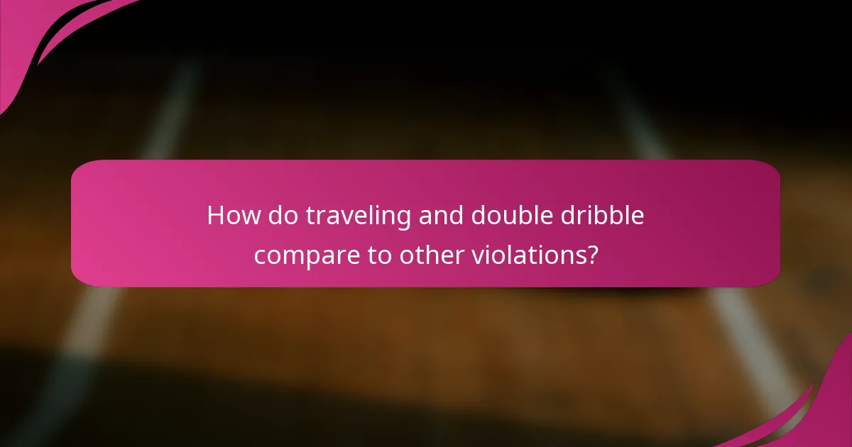 How do traveling and double dribble compare to other violations?