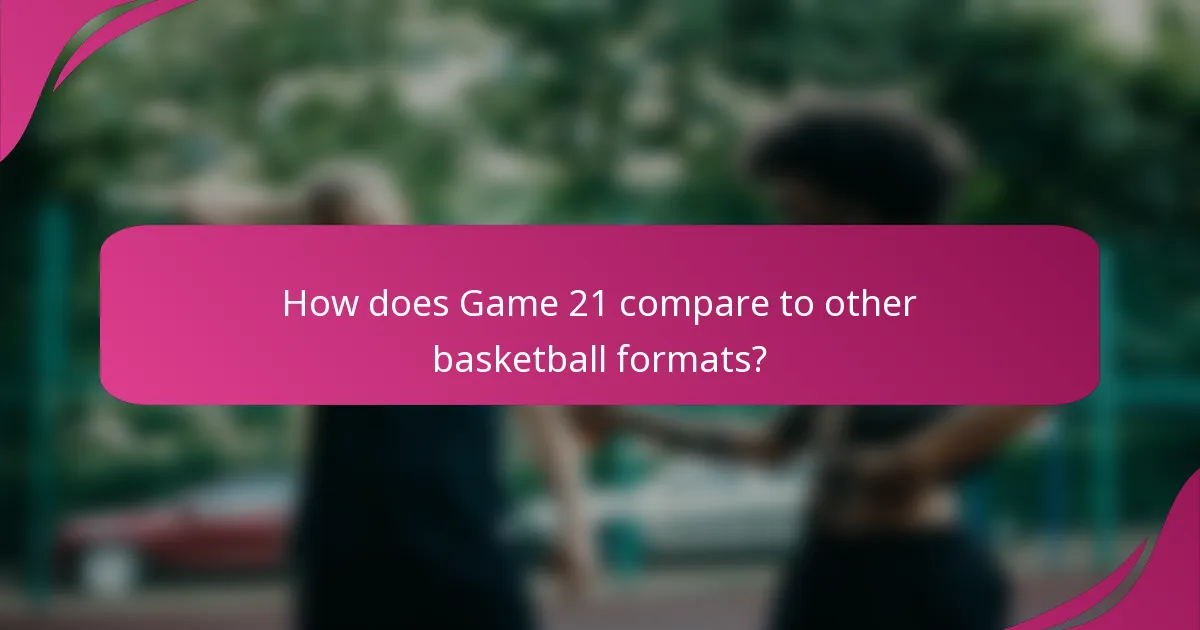 How does Game 21 compare to other basketball formats?